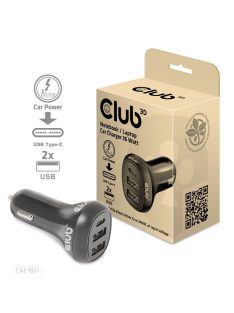 Club3D 36W Notebook/Laptop Power Car Charger Black