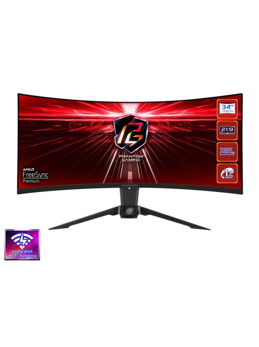 ASRock 34" PG34WQ15R2B Phantom Gaming LED Curved