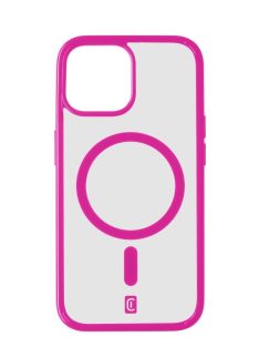   Cellularline Pop Mag Back Cover with Magsafe Support for Apple iPhone 15 Plus, Clear/Pink