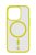 Cellularline Pop Mag Back Cover with Magsafe Support for Apple iPhone 15 Pro Max, Clear/Lime