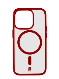   Cellularline Pop Mag Back Cover with Magsafe Support for Apple iPhone 15 Pro Max, Clear/Red