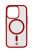 Cellularline Pop Mag Back Cover with Magsafe Support for Apple iPhone 15 Pro Max, Clear/Red