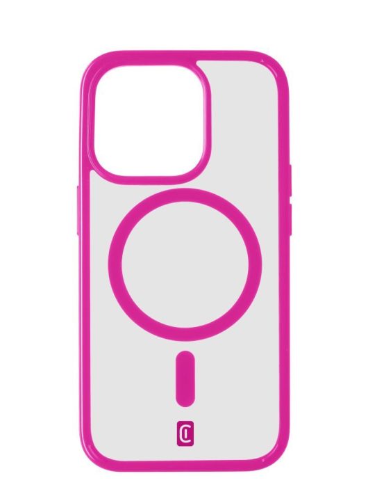 Cellularline Pop Mag Back Cover with Magsafe Support for Apple iPhone 15 Pro, Clear/Pink