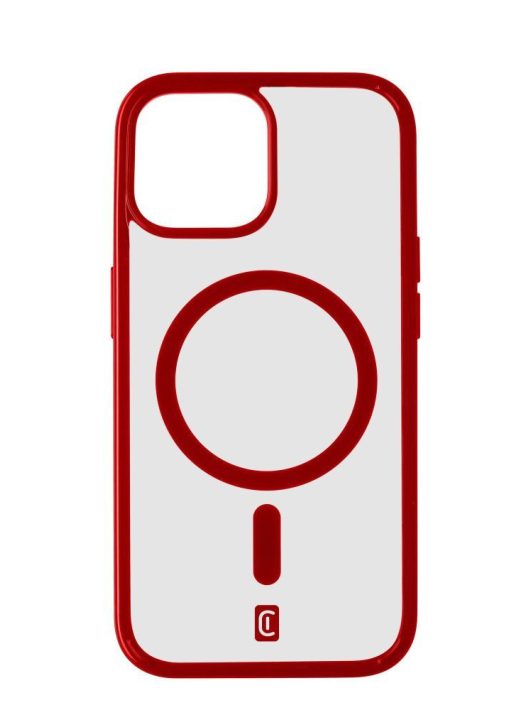 Cellularline Pop Mag back cover with Magsafe support for Apple iPhone 15, clear/red