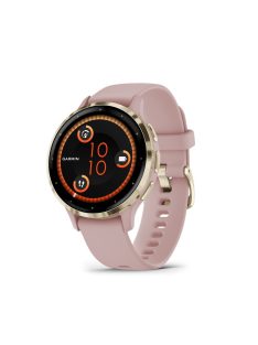   Garmin Venu 3S Soft Gold Stainless Steel Bezel with Dust Rose Case and Silicone Band