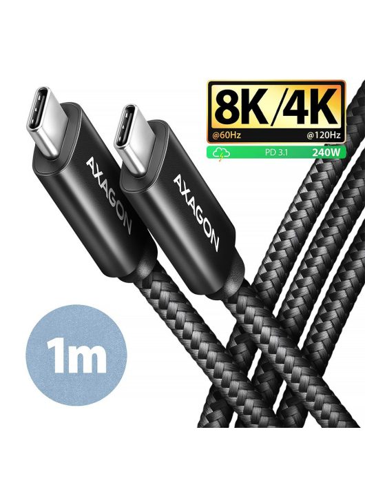 AXAGON BUCM4X-CM10AB NEWGEN USB-C <> USB-C 4 Gen 3x2 Cable 1m Black