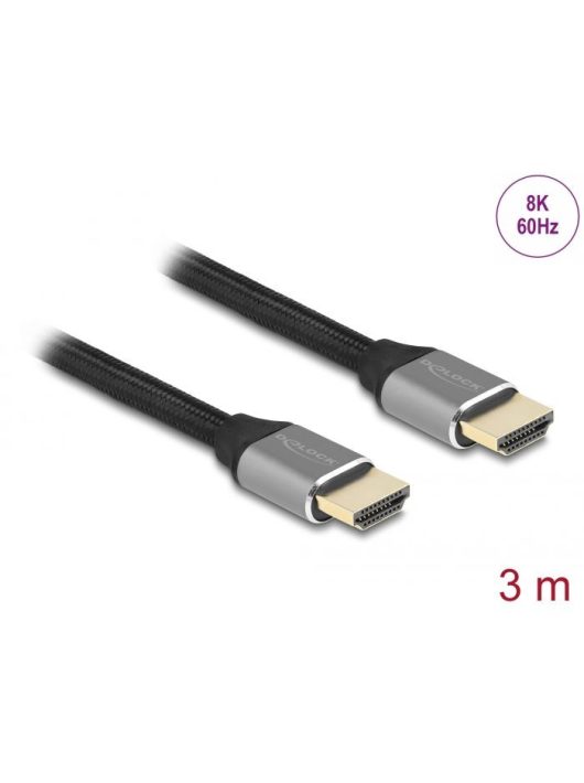 DeLock Ultra High Speed HDMI Cable 48 Gbps 8K 60Hz 3m certified Grey