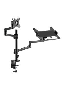   Gembird MA-DA-04 Desk mounted adjustable monitor arm with notebook tray 17"-32" Black