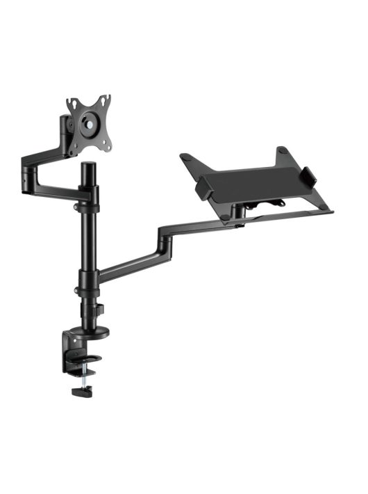 Gembird MA-DA-04 Desk mounted adjustable monitor arm with notebook tray 17"-32" Black