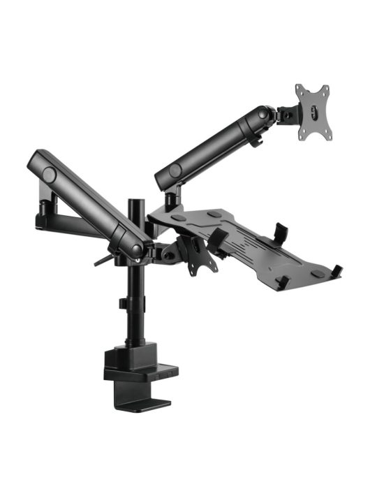 Gembird MA-DA3-02 Desk mounted adjustable monitor arm with notebook tray (full-motion) 17"-32" Black