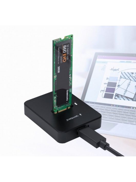 Gembird Desktop USB Type-C M.2 SATA NVME SSD Docking Station Black