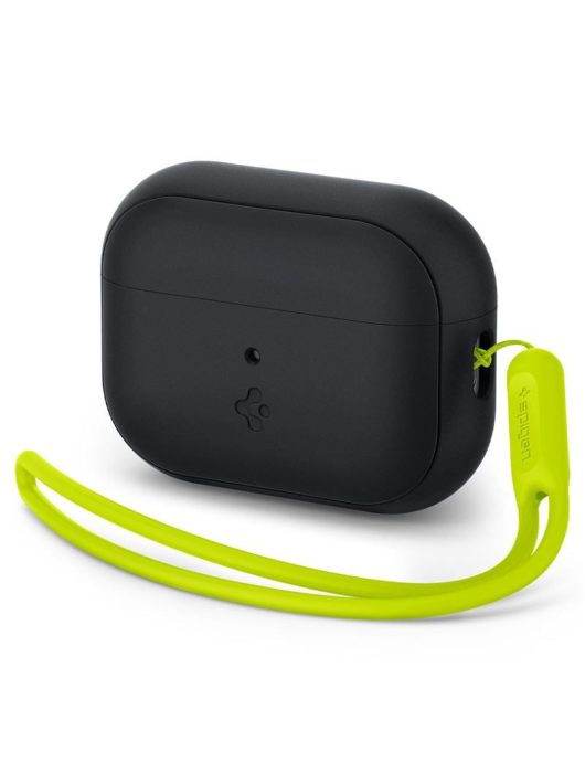 Spigen Case Silicone Fit Black + Strap Phantom Green - AirPods Pro (2nd Gen)