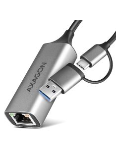 AXAGON ADE-TXCA USB-C + USB-A Gigabit Ethernet Adapter Grey