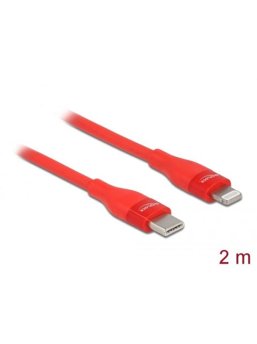 DeLock USB-C to Lightning male/male cable 2m Red