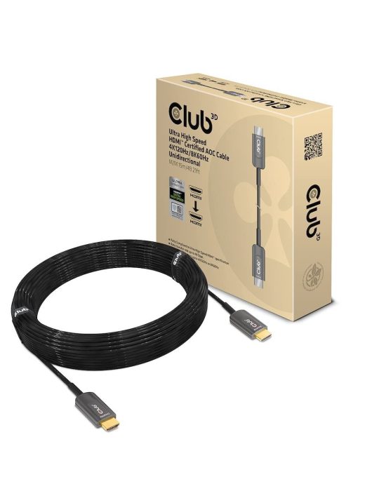 Club3D Ultra High Speed HDMI Certified AOC Cable 4K120Hz/8K60Hz Unidirectional M/M 15m Black