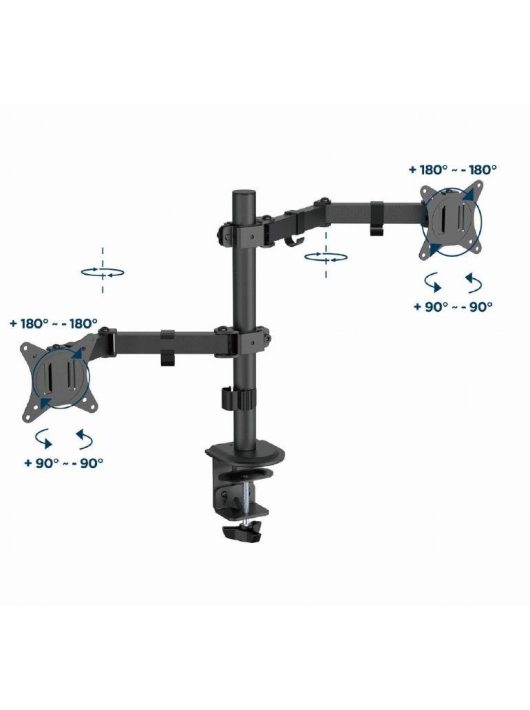 Gembird MA-D2-03 Adjustable desk mounted double monitor arm 17?-32? Black