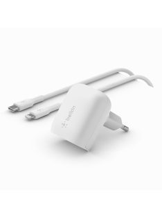   Belkin BoostCharge 20W USB-C Adapter with USB-C - Lightning Cable White