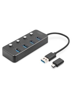 Digitus DA-70247 USB3.0 4-Port Hub Aluminum