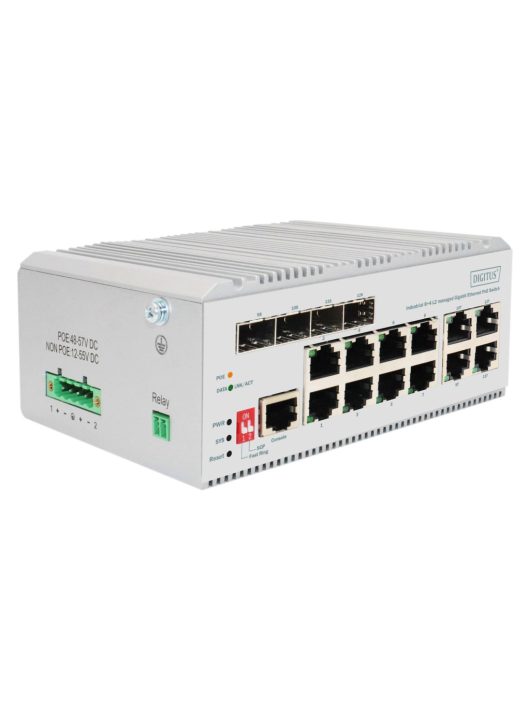 Digitus Industrial 8 port Gigabit Ethernet network PoE switch