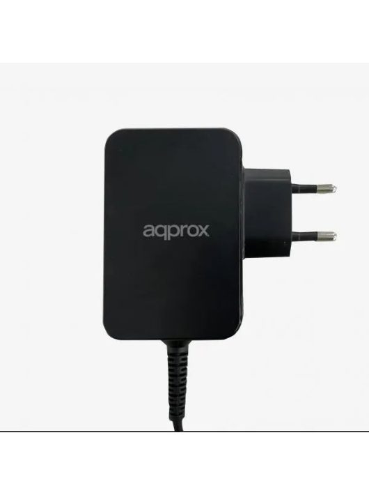 Approx 65W power adapter for laptops, tablets & smartphones Type C Black