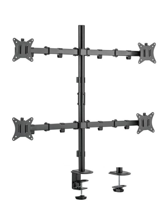 EQuip 17"-32" Articulating Quad Monitor Desk Mount Bracket Black