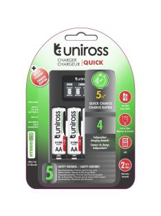   Uniross Hybrio Ni-Mh LCD akku gyorstöltő + 4xAA 2100mAh akku