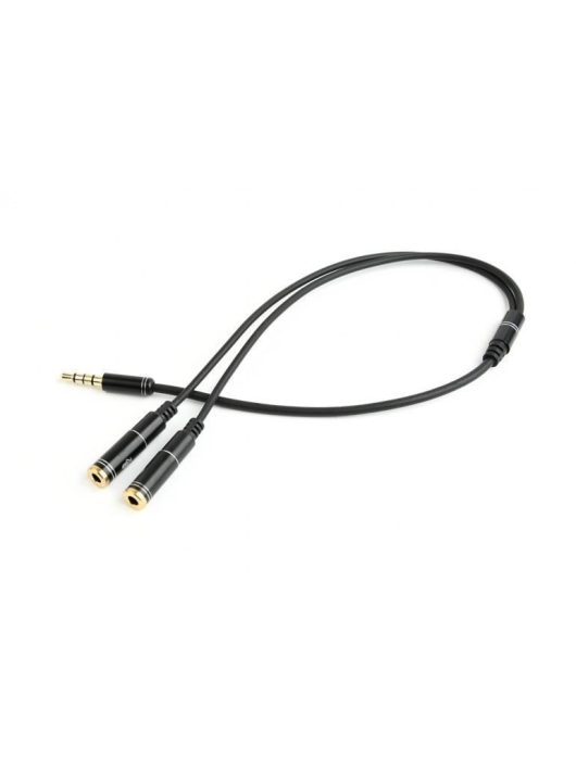 Gembird Jack stereo 3,5mm -> 2db Jack 3,5mm M/F adapter 20cm Black