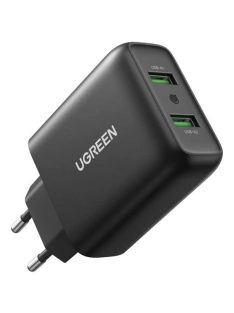 UGREEN Dual USB-A QC 3.0 36W Wall Charger Black