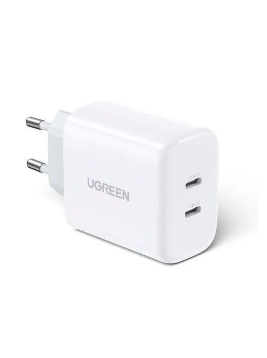 UGREEN 40W Dual USB-C Charger - 2 Ports White