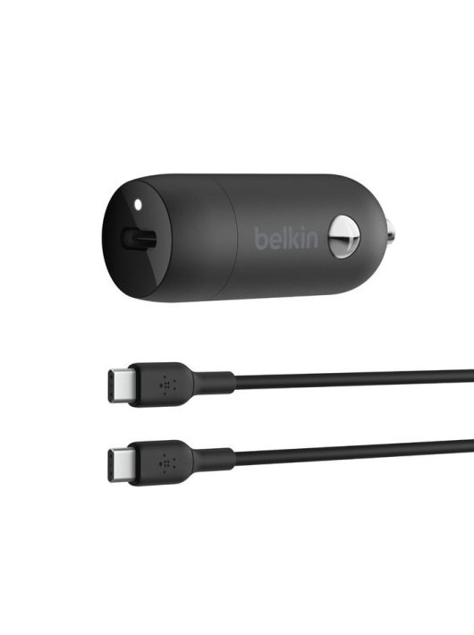 Belkin BoostCharge 30W USB-C Car Charger + USB-C to USB-C cable 1m Black