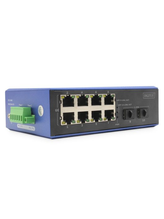 Digitus Industrial 8 + 2 -Port Gigabit Ethernet PoE Switch