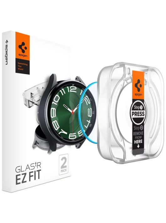 Spigen Glass tR EZ Fit 2 Pack for Samsung Galaxy Watch6 Classic 47mm