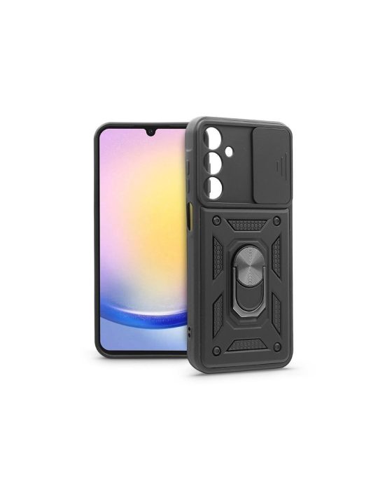 Haffner Haffner HF259180 ütésálló hátlap gyűrűvel és kameravédővel Samsung Galaxy A25 5G Slide Armor Black