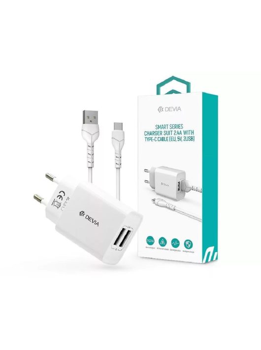 Devia Smart Series Charger Suit 2,4A with Type-C Cable 1m White