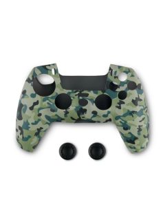   Spartan Gear Playstation 5 Silicon Skin Cover and Thumb Grips Green Camo