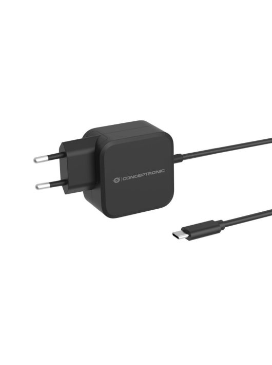 Conceptronic  OZUL04BE 67W GaN USB PD Charger Built-in USB-C Cable Black