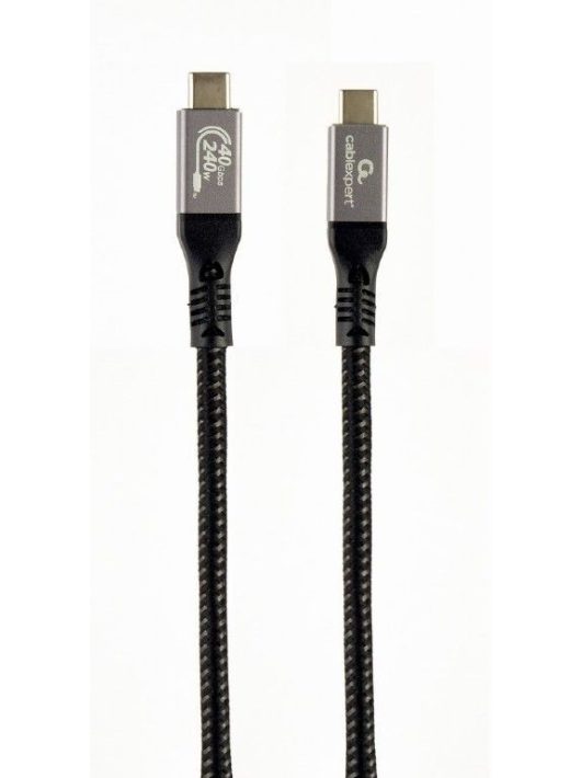 Gembird CCBP-USB4-CMCM240-1.5M Premium USB 4 Type-C charging and data cable 1,5m Black