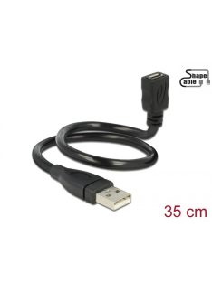   DeLock Cable USB 2.0 Type-A male > USB 2.0 Micro-B female ShapeCable 0,35m Black