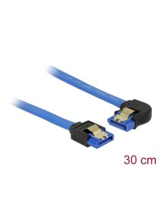   DeLock Cable SATA 6 Gb/s receptacle straight > SATA receptacle left angled 30cm blue with gold clips