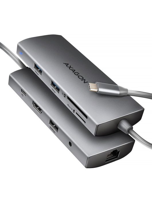 AXAGON HMC-8HLSA USB-C 5Gbps 9in1 hub Grey