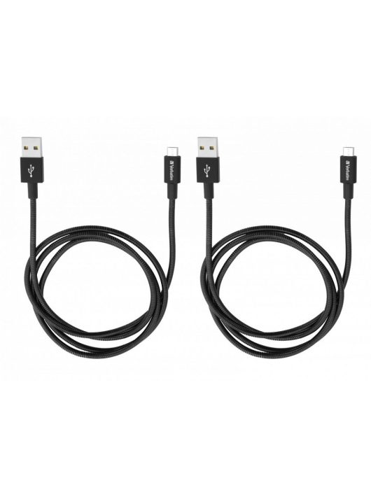 Verbatim Sync & Charge Micro USB Cable 1m Black 2-Pack