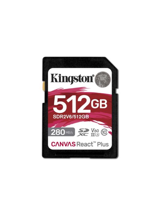 Kingston 512GB SDXC Canvas React Plus Class 10 UHS-II U3 V60