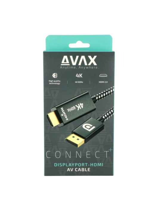 Avax AV601 Displayport - HDMI 2.0 4K/60Hz AV 2m Cable Black