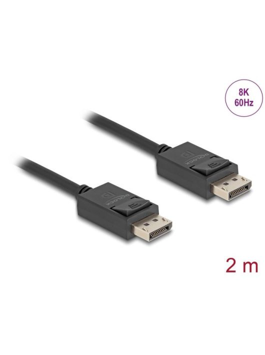 DeLock DisplayPort cable 8K 60 Hz 40 Gbps 2m Black