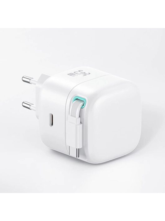 Usams CC202TC02 Hálózati töltő 1xUSB-C aljzattal + USB-C kábel 35W GaN White