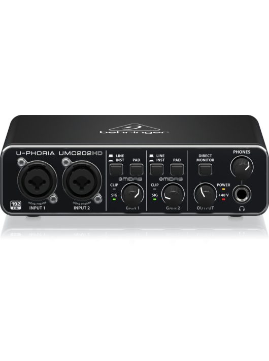 Behringer UMC202HD Audiophile 2x2, 24-Bit/192 kHz USB Audio Interface with Midas Mic Preamplifiers