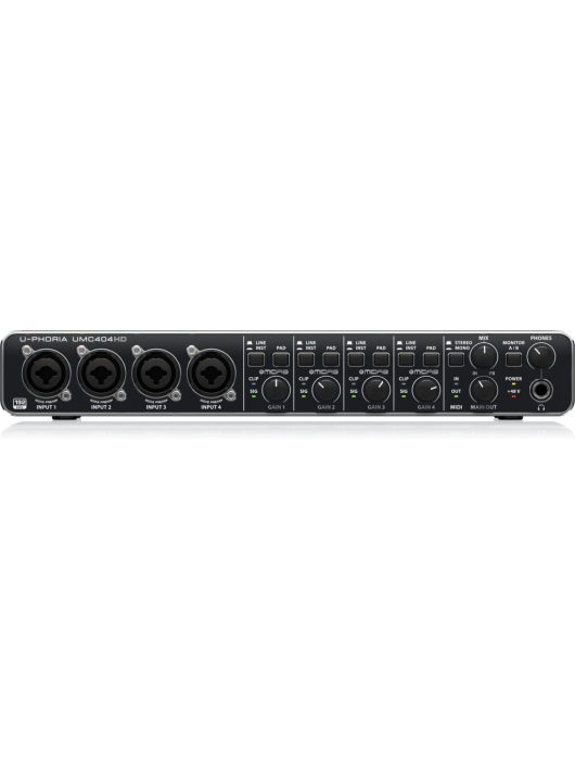 Behringer UMC404HD Audiophile 4x4, 24-Bit/192 kHz USB Audio/MIDI Interface with Midas Mic Preamplifiers