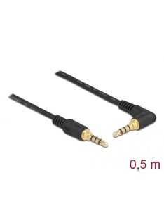   DeLock Stereo Jack Cable 3.5 mm 4 pin male > male angled 0,5m Black