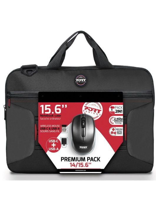 Port Designs PC Bag + Wireless Mouse 15,6" Black