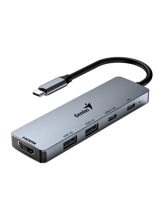 Genius UH-500 USB-C to HDMI 2xUSB3.0 USB-C 100W PD Grey